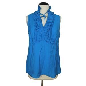 LANE BRYANT Blouse 14 Women's Ruffle Trim Sleeveless